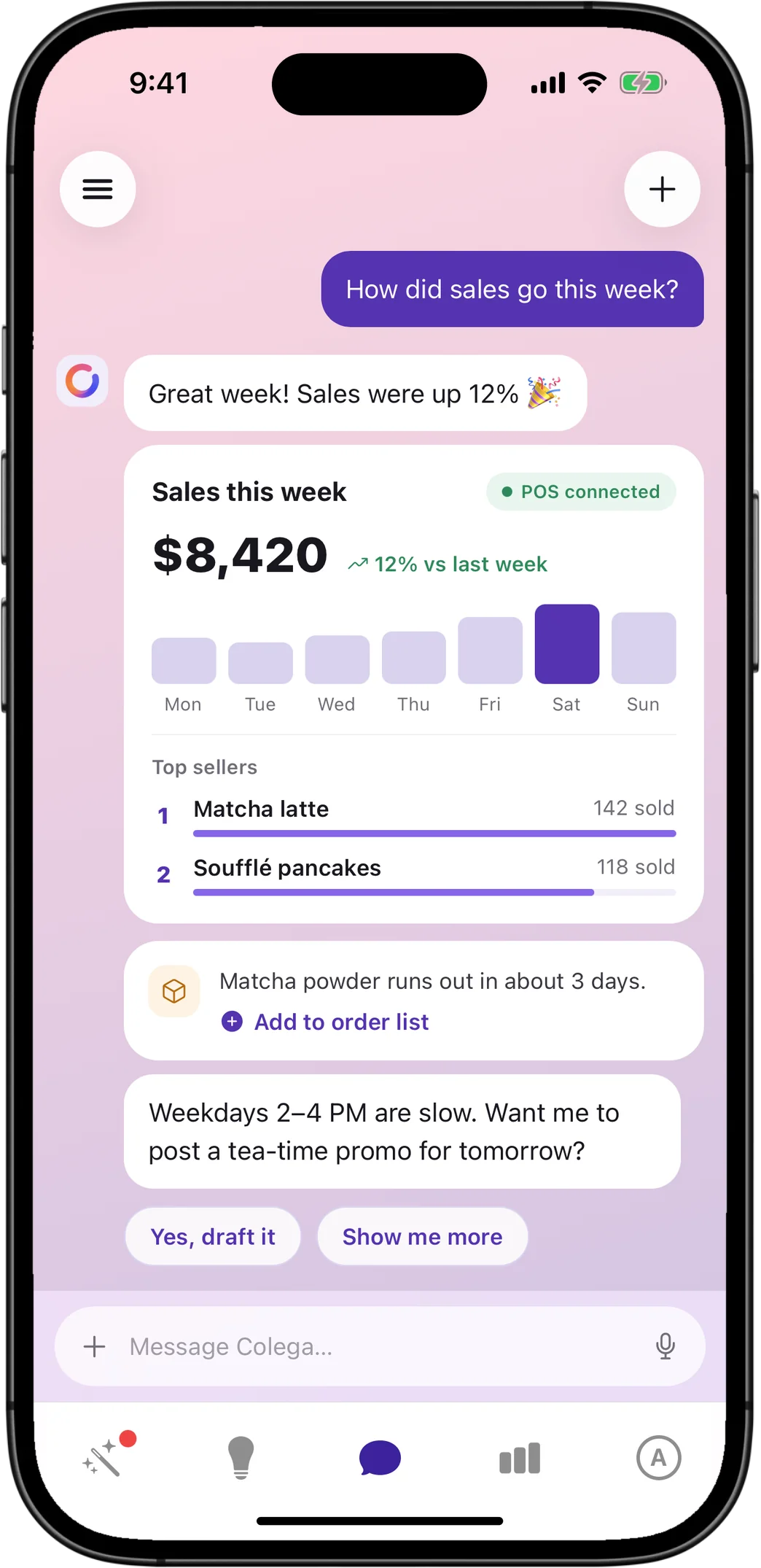 POS sales insights screen